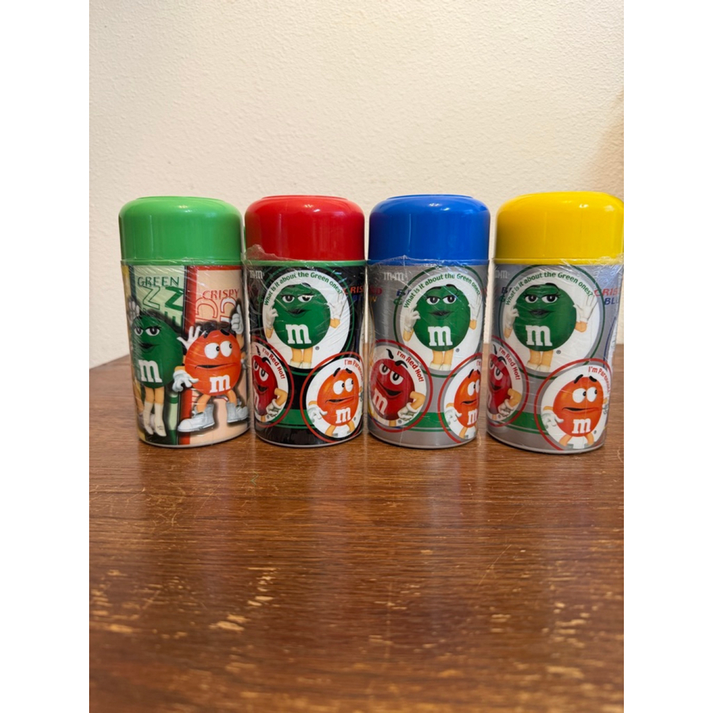 Vintage M&M’s Character Snack Cup Container Set of 4 Sealed Mars Candy Promo Mug